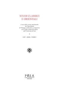 Cover Studi Classici Orientali