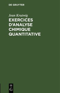 Cover Exercices d’analyse chimique quantitative