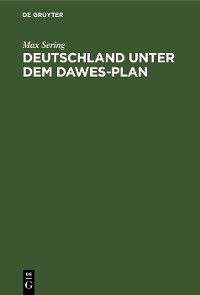Cover Deutschland unter dem Dawes-Plan