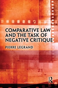 Cover Comparative Law and the Task of Negative Critique