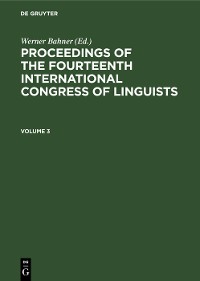 Cover Proceedings of the Fourteenth International Congress of Linguists. Volume 3