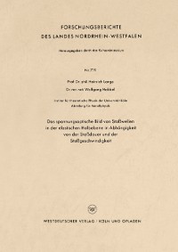 Cover Das spannungsoptische Bild von Stoßwellen in der elastischen Halbebene in Abhängigkeit von der Stoßdauer und der Stoßgeschwindigkeit