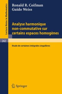 Cover Analyse Harmonique Non-Commutative sur Certains Espaces Homogènes