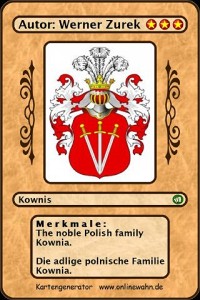 Cover The noble Polish family Kownia. Die adlige polnische Familie Kownia.