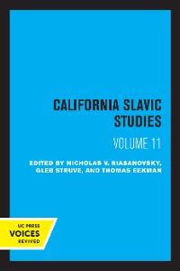 Cover California Slavic Studies, Volume XI