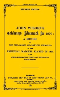 Cover Wisden Cricketers'' Almanack 1870