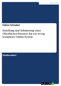 Cover Erstellung und Erläuterung eines Oberflächen-Dummys für ein wenig komplexes Online-System