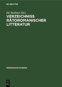 Cover Verzeichniss Rätoromanischer Litteratur