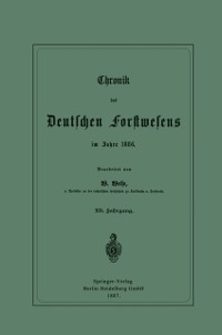 Cover Chronik des Deutschen Forstwesens im Jahre 1886