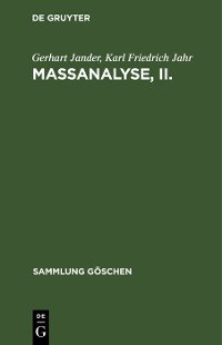 Cover Maßanalyse, II.