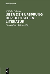 Cover Über den Ursprung der deutschen Literatur