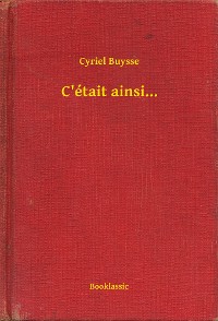 Cover C'était ainsi...