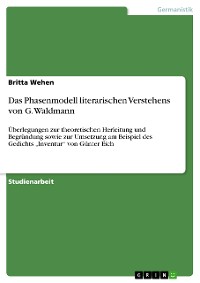 Cover Das Phasenmodell literarischen Verstehens von G. Waldmann