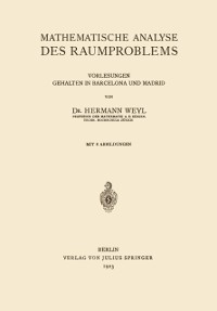 Cover Mathematische Analyse des Raumproblems