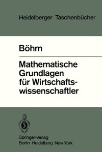 Cover Mathematische Grundlagen für Wirtschaftswissenschaftler