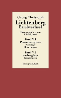 Cover Lichtenberg Briefwechsel  Bd. 5: Register