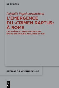 Cover L'emergence du  crimen raptus  a Rome