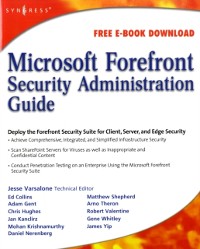 Cover Microsoft Forefront Security Administration Guide