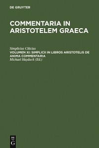 Cover Simplicii in libros Aristotelis de anima commentaria