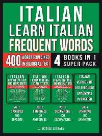 Cover Italian - Learn Italian - Frequent Words (4 Books in 1 Super Pack)