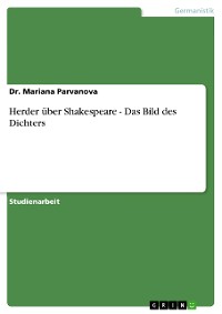 Cover Herder über Shakespeare - Das Bild des Dichters