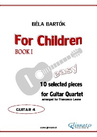 Cover Guitar 4 part of "For Children" by Bartók for Guitar  Quartet
