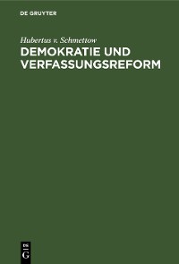 Cover Demokratie und Verfassungsreform