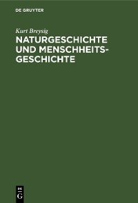 Cover Naturgeschichte und Menschheitsgeschichte