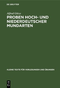 Cover Proben hoch- und niederdeutscher Mundarten
