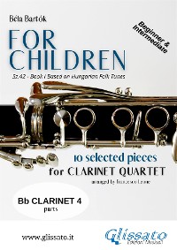 Cover Clarinet 4 part of "For Children" by Bartók for Clarinet Quartet