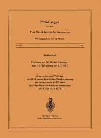 Cover Sonderheft Professor em. Dr. Walter Dieminger Zum 70. Geburtstag Am 7.7.1977