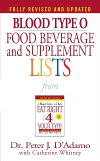 Cover Blood Type O Food, Beverage and Supplement Lists
