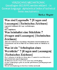 Cover VERZEICHNIS MECHATRONIK: Grundlagen-BEGRIFFE werden erklaert  - in German language: alphabetical index of technical terms mechatronics
