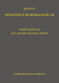Cover Regesta Pontificum Romanorum