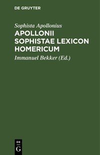 Cover Apollonii Sophistae Lexicon Homericum