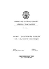 Cover Gestire la complessità del software con domain driven design e cqrs