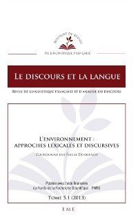 Cover L''environnement : approches lexicales et discursives