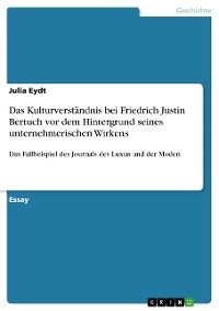 Cover Das Kulturverständnis bei Friedrich Justin Bertuch vor dem Hintergrund seines unternehmerischen Wirkens