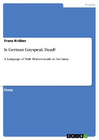 Cover Is German Gayspeak Dead?