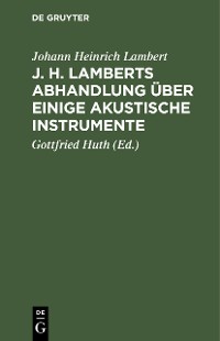 Cover J. H. Lamberts Abhandlung über einige akustische Instrumente