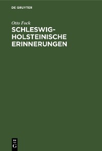 Cover Schleswig-Holsteinische Erinnerungen