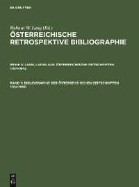 Cover Bibliographie der österreichischen Zeitschriften 1704-1850