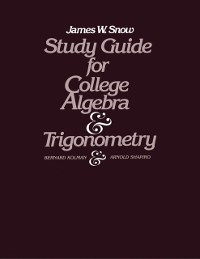Cover Study Guide for College Algebra and Trigonometry