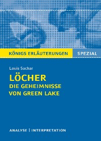 Cover Löcher. Die Geheimnisse von Green Lake von Louis Sachar.Textanalyse und Interpretation mit ausführlicher Inhaltsangabe und Abituraufgaben mit Lösungen.