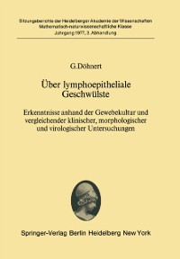 Cover Über lymphoepitheliale Geschwülste