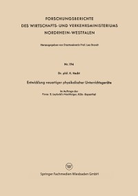 Cover Entwicklung neuartiger physikalischer Unterrichtsgeräte