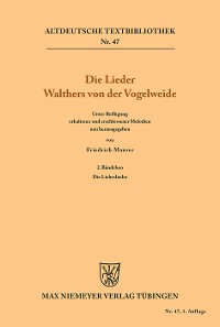 Cover Die Lieder Walthers von der Vogelweide