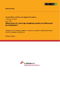 Cover What parts of a start-up’s business model are influenced by incubators?