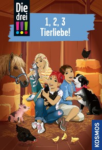 Cover Die drei !!!, 1, 2, 3 Tierliebe! (drei Ausrufezeichen)