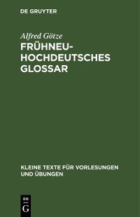 Cover Frühneuhochdeutsches Glossar